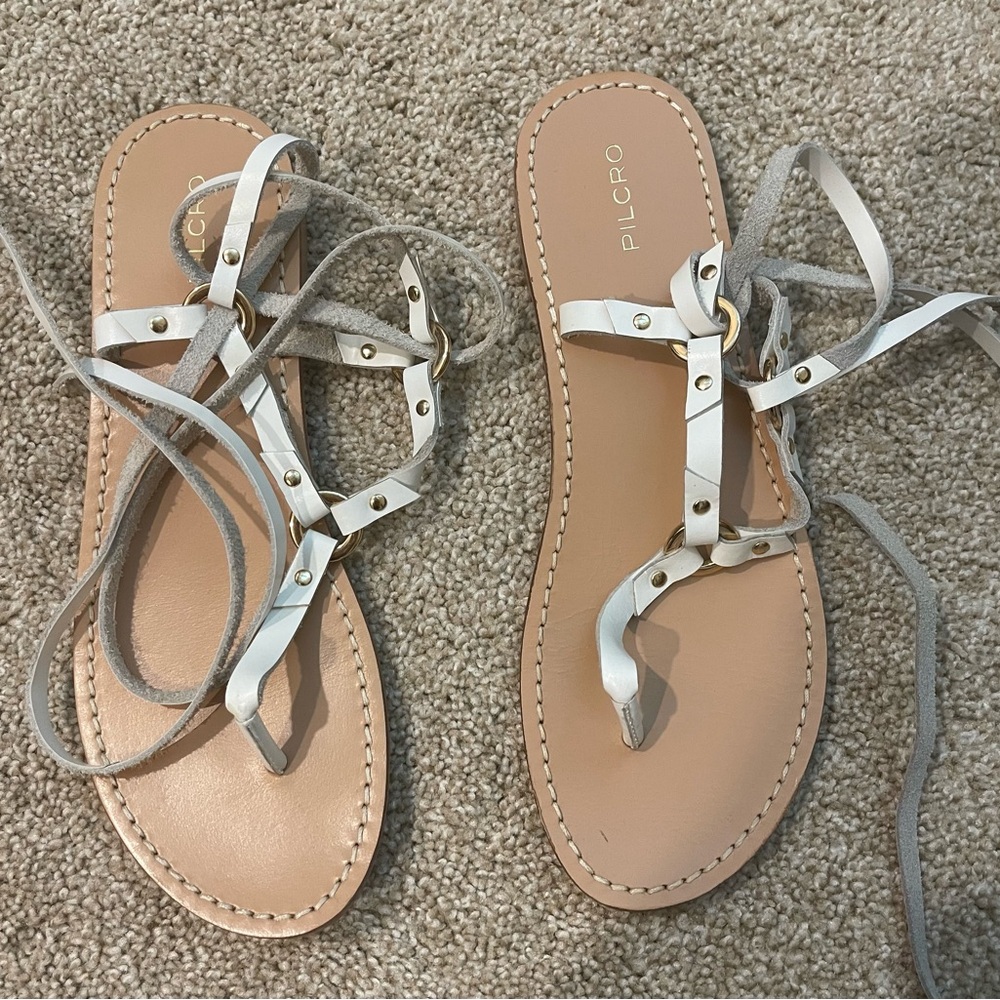 Womens white sandals with straps